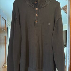 Izod Black Turtleneck Sweater with Ribbed Texture